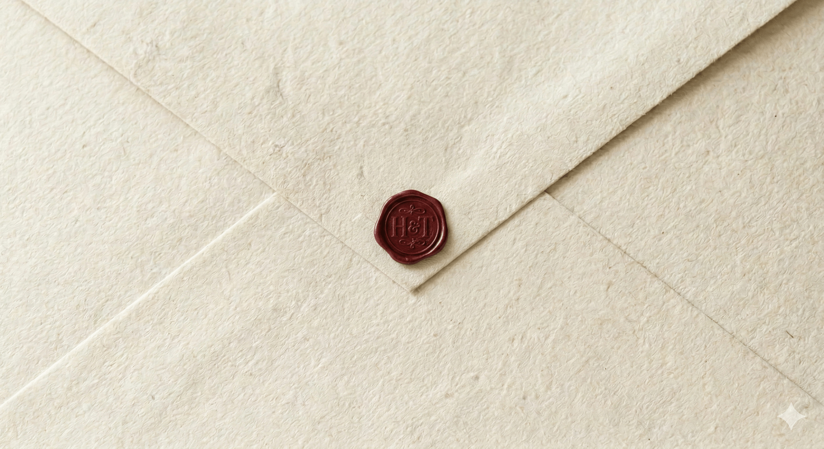 Wedding envelope with H&T wax seal